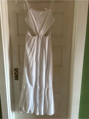 Abercrombie & fitch White Cutout Maxi Dress with Spaghetti Straps